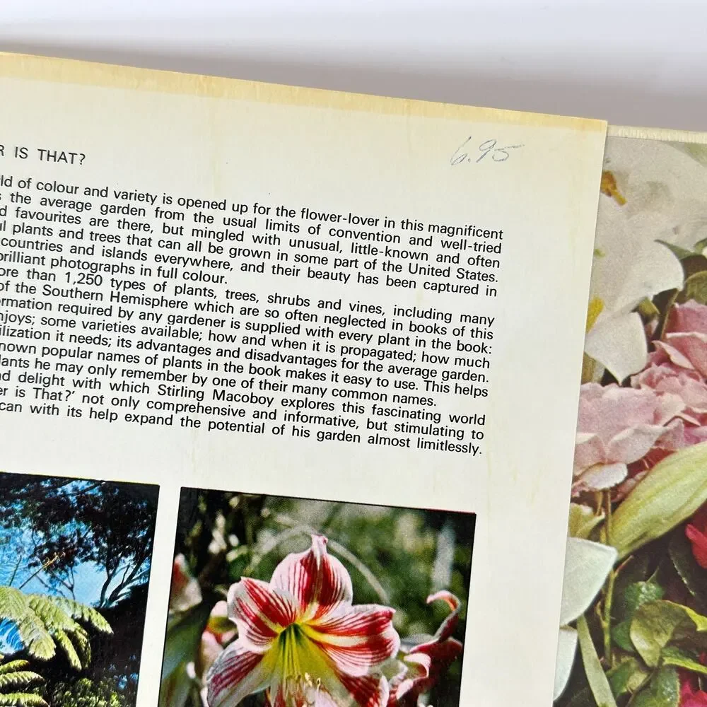 What Flower Is That? Stirling Macoboy 1973 Hardcover Photography Flower ID Book